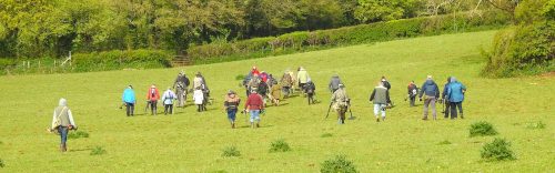 Members digging in the field